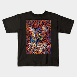 Abstract colorful cat Kids T-Shirt